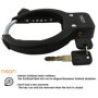 nean Antivol de cadre de vélo avec chaîne - Antivol à anneau - Noir - 5,5 x 900 mm