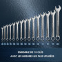 S&R Jeu 15 Clés Plates Mixtes 6-22 mm. Clés à Fourche et Anneau de Qualité Industrielle