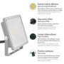 ledscom.de 2 pièces Projecteur de jardin LED FLIN pour l'extérieur, IP66, prise, gris, 11,5 W, 837lm, blanc chaud