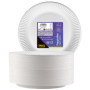 Idena 50160 - Assiette de fête Blanc, 200 pièces,⌀ 23 cm, Certifié FSC, Assiette en Carton 100% compostable, pour Les fêtes, bar
