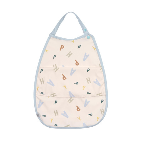 LÄSSIG Bavoir bébé enfant (2 pcs.) avec protection anti-chute et bouton pression/Medium Drop Bib Happy Fruits light blue