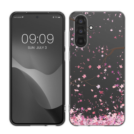 kwmobile Coque Compatible avec Samsung Galaxy A56 5G - Housse de téléphone Protection Souple en TPU - Rose Clair-Brun foncé-Tran