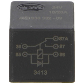 HELLA Relais, courant de travail - 24V - 5pôle - Relais inverseurs - avec diode de suppression - 4RD 933 332-091