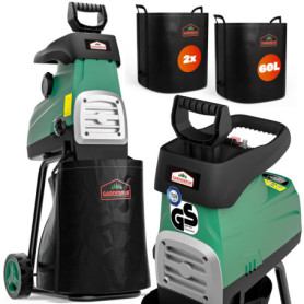 Gardebruk® Broyeur végétaux et Branches 3100 W Silencieux Branches Max. 44mm 2X bac 60L déchiqueteuse Branches broyeur électriqu