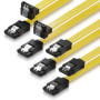 deleyCON 4x 0,5m SATA 3 Câble for HDD SSD Câble de Données 6 GBit/s 2x Droite + 2x Droite à 90° Jaune