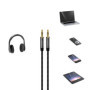 deleyCON 2x 1m Nylon Câble Jack Audio 3,5mm Stéréo AUX Câble en Nylon Prise Métallique Téléphone Portable Smartphone Tablette Ec