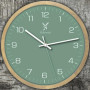 Holzwerk Horloge murale en bois naturel vintage silencieuse sans bruit de tic-tac vert hêtre blanc presque silencieuse en bois m