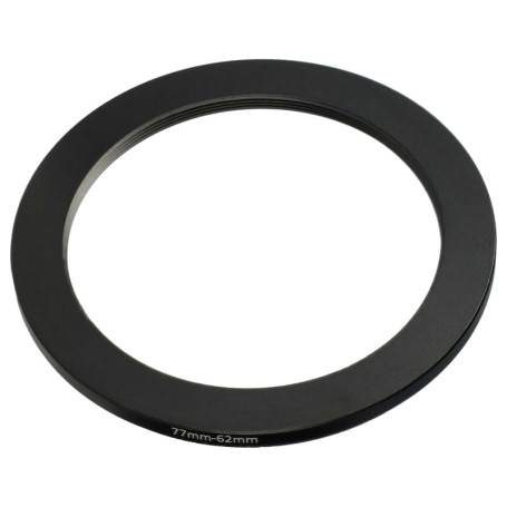 vhbw Bague d'adaptation de Filtre Step-Down de 77 mm vers 62 mm pour Objectif d'appareil Photo - Réducteur, métal, Noir