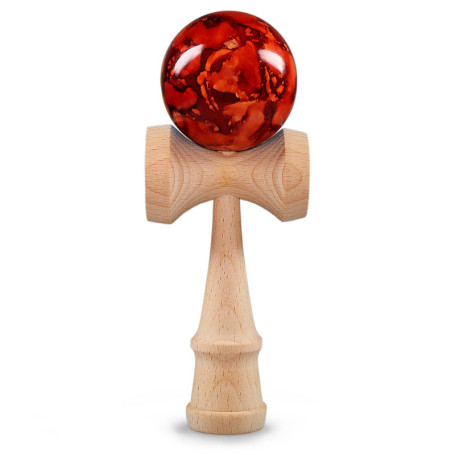 Ganzoo Kendama en Bois de hêtre véritable, Model 'Red Flash', Japonais Jeu d'adresse