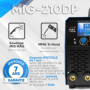 IPOTOOLS MIG-210DP Synergy Dual Pulse Poste à souder MIG MAG – LCD Poste à souder MIG avec 210A 230V IGBT, 6 en 1 Poste MIG Flux