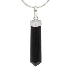 Lebensquelle Plus Tourmaline noire/pointe polie Schorl | Pendentif élégant en pierre précieuse | Capuchon en argent 925 + œillet
