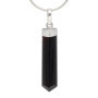 Lebensquelle Plus Tourmaline noire/pointe polie Schorl | Pendentif élégant en pierre précieuse | Capuchon en argent 925 + œillet
