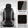 upgrade4cars Housses de Siège de Voiture Avant Universelle Noir Gris | Housse de Sieges Auto Universel pour Conducteur et Passag
