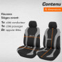 upgrade4cars Housses de Siège de Voiture Avant Universelle Noir Gris | Housse de Sieges Auto Universel pour Conducteur et Passag