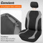 upgrade4cars Housses de Siège de Voiture Avant Universelle Noir Gris | Housse de Sieges Auto Universel pour Conducteur et Passag