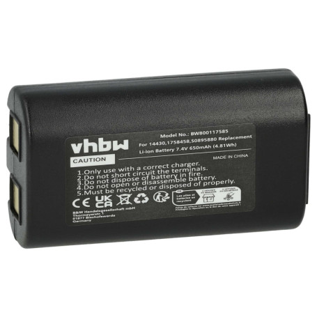 vhbw Batterie Remplacement pour Dymo 14430 pour imprimante, Scanner, imprimante d'étiquettes (650mAh, 7,4V, Li-ION)