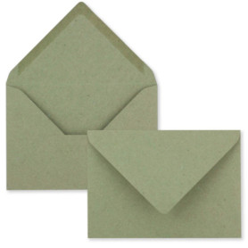 FarbenFroh® Lot de mini enveloppes à rabat en dentelle DIN C7 Lot de 50 230 - Vert.
