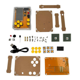 AZDelivery Kit électronique à monter soi-même - Console avec boîtier transparent - Kit électronique portable rétro pour débutant