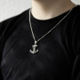 MATERIA by Matthias Wagner Pendentif ancre en argent 925 pour homme – Pendentif maritime KA-8, Argent