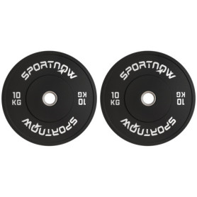 SPORTNOW set de 2 poids d'haltères, 2 x 10kg poids, ensemble de disques d'haltères, disques de poids pour barre d'haltère de 5 c