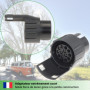 fouraces Adaptateur de remorque de 7 Broches vers 13 Broches - Noir - pour Voiture, remorque, Camion, Caravane, attelage
