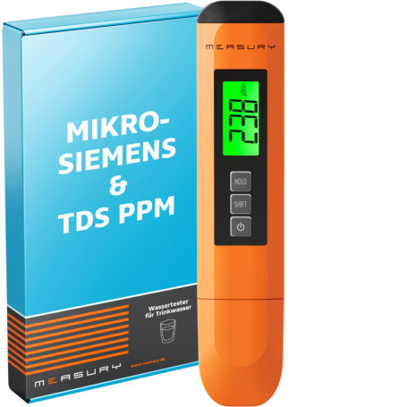 Measury Testeur TDS et Testeur EC - Conductimetre, Testeur Eau Aquarium, Testeur Eau Piscine - Testeur d'eau Potable