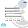 tecuro - 436785 - Kit de fixation WC 6 x 85 mm avec 2 capuchons chromés et plastique