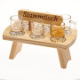Smart-Planet Plateau à liqueur en bois avec 6 verres pour liqueur et liqueur - Banc à liqueur rustique avec inscription « Table 