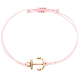 Selfmade Jewelry Bracelet femme or rose ancre macramé fait main taille réglable avec emballage cadeau, Größenverstellbar, Métal