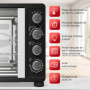 TurboTronic Mini four à chaleur tournante, 45 l, noir, 2000 W, tournebroche, minuterie, mini four, plaque de cuisson, éclairage 