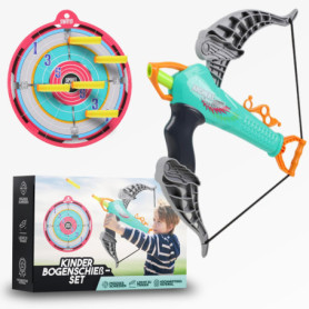 Bogenkönig 20 flèches et arcs pour enfants avec ventouse, 1 arc, 1 cible et 2 brassards | Jouet intérieur et extérieur pour enfa
