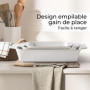 MIAMIO – Ensemble de 3 plats à gratin/Plat à cuisson rectangulaire en céramique, ensemble empilable de 3 pièces, 850 ml, 1650 ml