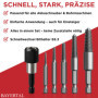 BAYERTAL® Set d'extracteurs de vis 6 pièces E6.3 - Extracteur de vis gauche avec porte-embout à changement rapide - Extracteur d