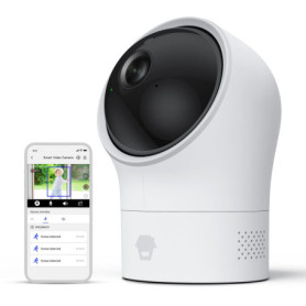 Chuango PT-300Q Caméra Surveillance Wi-FI Intérieur sans Fil - Détection Mouvements Domestique - Champ de Vision Panoramique, No