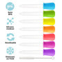 AVIDA · ZEN Pipette Plastique 5ml - 7 Pipettes Graduées + 1 Brosse - Pipette Cuisine - Compte Gouttes en silicone - Pipette Enfa