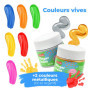colozoo Kit Peinture Enfant 3 ans Inc. Accessoires | Lavable Peinture Bebe Non Toxique 8x100ml Couleurs Inc. Or et Argent | Pein