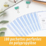 perfect line 100 pochettes transparentes pour documents DIN-A4, pochette plastique transparentes, films transparents solides pre
