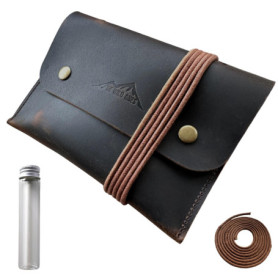 SK Wild Ones® Trousse de toilette médiévale en cuir véritable à suspendre et à lacets - Trousse de toilette en cuir pour kit de 