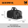 Lamaki Sac de Sport Homme & Femme 45l Duffle Bag – Sac de Voyage Convertible en Sac à Dos - Durable et Polyvalent, Compartiment 