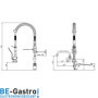 BE-GASTRO I Profi Premium Douchette de vaisselle professionnelle avec robinet, robinet industriel, douchette industriel, mitigeu
