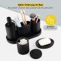 DELUXXOO® Lot d'accessoires de salle de bain 6 pièces de qualité supérieure,Noir mat,Pour salle de bain et décoration,Distribute