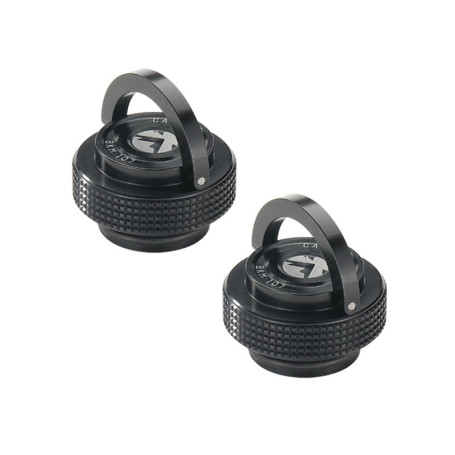 Campingmoon BKM-107-2P Lot de 2 couvercles pour bidon standard de camping avec valve Lindal EN417 Noir