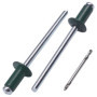 SKIR'CO Lot de 100 rivets aveugles peints 4,0 x 8 mm en aluminium avec foret inclus (vert mousse RAL 6005)