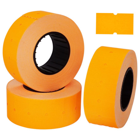 SKIR'CO (4 rouleaux) Etiquettes Prix Pistolet 21 x 12 mm couleur orange, Etiquettes Prix, 4000 Autocollants Prix