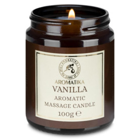 Bougie de Massage Vanille 100g - Bougie de Cire de Soja - Bougie aux Huiles de Noix de Coco et d'Amande - Oléorésine de Vanille 