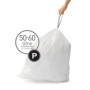 simplehuman CW0263 code P, sacs poubelle sur mesure, 3 x paquet de 20 (60 sacs), plastique blanc