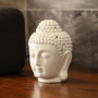 EVERGD Brûleur à huile en forme de tête de Bouddha avec cuillère à bougie chauffe-plat, brûleur d'huiles essentielles, aromathér