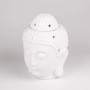 EVERGD Brûleur à huile en forme de tête de Bouddha avec cuillère à bougie chauffe-plat, brûleur d'huiles essentielles, aromathér