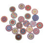 OTOTEC Lot de 200 boutons ronds en bois multicolores rétro avec 2 trous faits à la main pour bricolage, couture, loisirs créatif