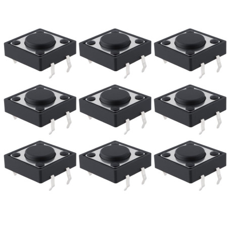Lot de mini-boutons poussoirs tactiles 12 x 12 x 4,3 mm pour produits électroniques domotiques
